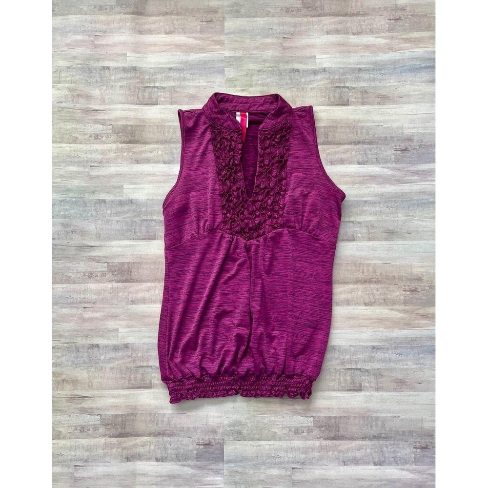 Heart Soul Juniors Blouse Ruffle V Neck Tank Size Small